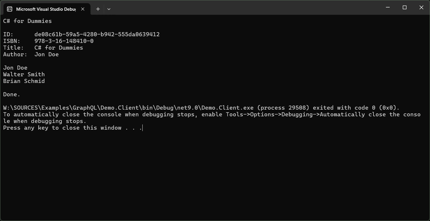 GraphQL Client up and running