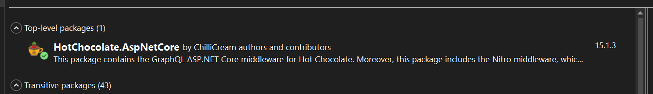 add HotChocolate NuGet package